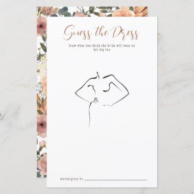 Blush Floral Guess The Dress Bridal Shower Game