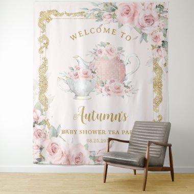 Blush Floral High Tea Birthday Baby  Tapestry