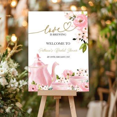 Blush Floral Love is Brewing  Welcome Foam Board