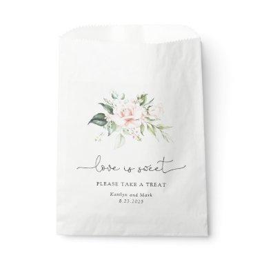 Blush Floral Love is Sweet Please take a Treat Favor Bag