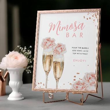Blush Floral Mimosa Bar  Table Sign