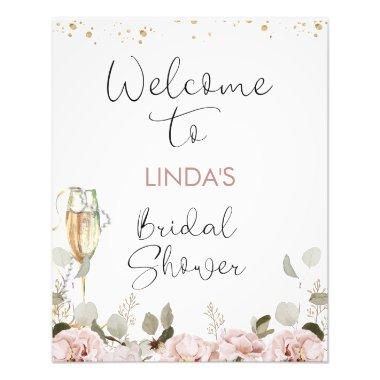 Blush Floral Pearls  Welcome Sign