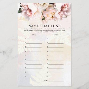 Blush Floral Peony Themed Name that Tune Game