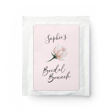 Blush Floral Pink Wedding Bridal Brunch Tea Bag Drink Mix