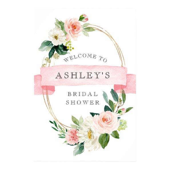 Blush Floral Shower Welcome Sign