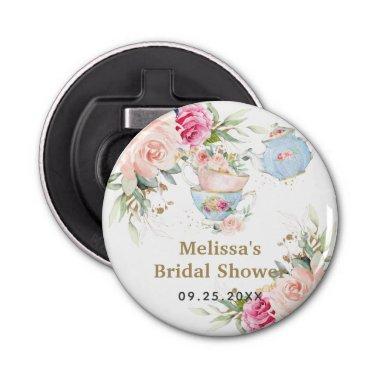 Blush Floral Tea Party Bridal Baby Shower Birthday Bottle Opener