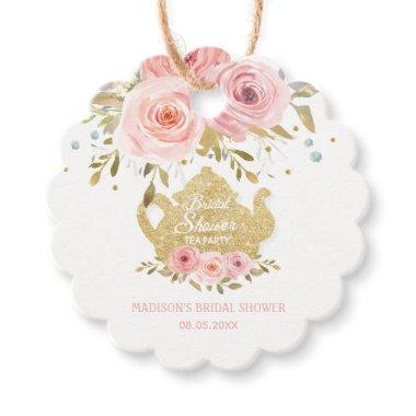 Blush Floral Tea Party Bridal Shower Thank You Favor Tags