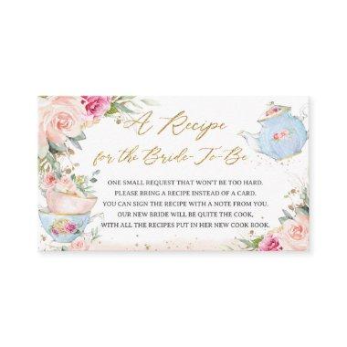Blush Floral Tea Party Recipe for the Bride to Be Enclosure