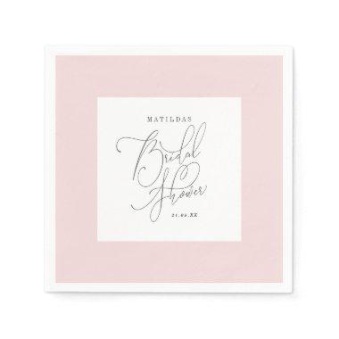 Blush floral watercolor Bridal shower Napkins