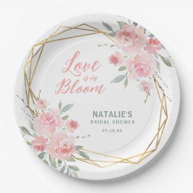 Blush Floral Watercolor  Paper Plates