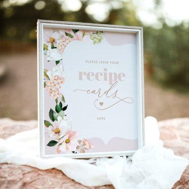 Blush floral wildflower leave your recipe  poster