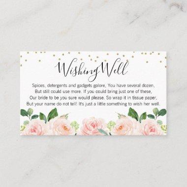 Blush Floral Wishing Well Bridal Shower Invitations