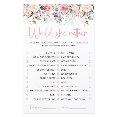 Blush Floral | Would She Rather Game