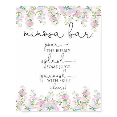 Blush Florals and Greenery Mimosa Bar Sign