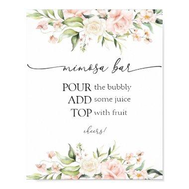Blush Florals and Greenery Mimosa Bar Sign