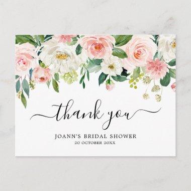 Blush Florals Botanical Bridal Shower Thank you PostInvitations