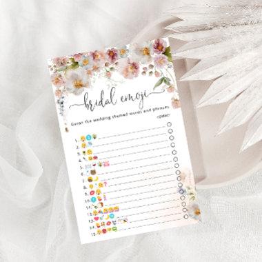Blush Flowers Bridal Shower Emoji Pictionary Game