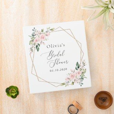 Blush Flowers, Pink Flowers, Boho,  3 Ring Binder