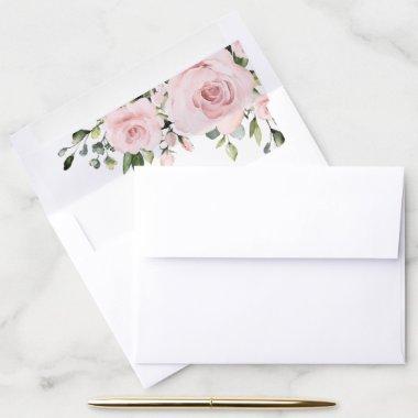 Blush Flowers, Pink Flowers, Boho, Bridal Shower Envelope Liner