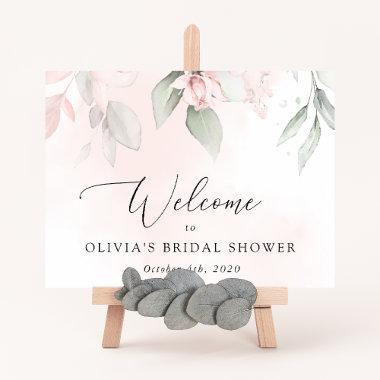 Blush Flowers, Pink Flowers, Bridal Shower Welcome Sign