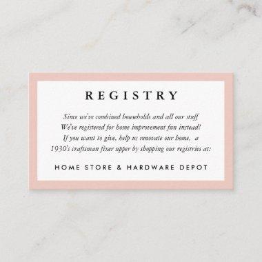 Blush Frame Wedding Registry Invitations