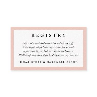 Blush Frame Wedding Registry Invitations