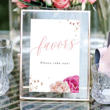 Blush Glitter Bridal Shower Favors Tabletop Sign
