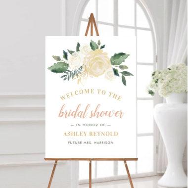 Blush Gold and Green Floral Bridal Shower Welcome Foam Board