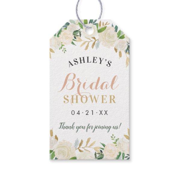 Blush Gold and Green Floral Wedding Bridal Shower Gift Tags