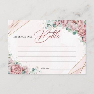Blush gold eucalyptus Message in a bottle Invitations