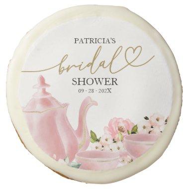 Blush Gold Floral  Tea Party Sugar Cookie