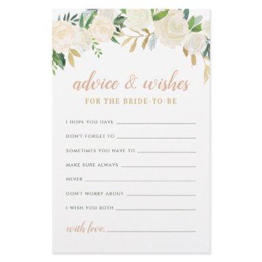 Blush Gold Green Floral Bride Advice and Wishes