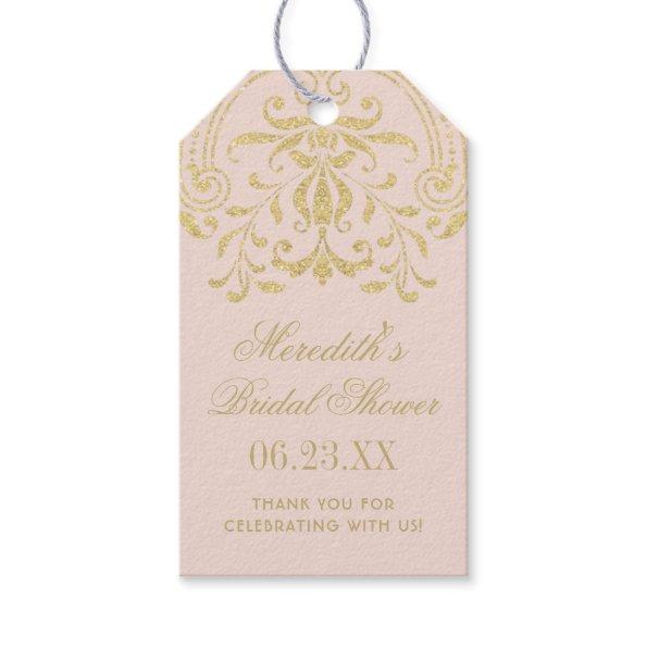 Blush Gold Vintage Glamour Wedding Bridal Shower Gift Tags
