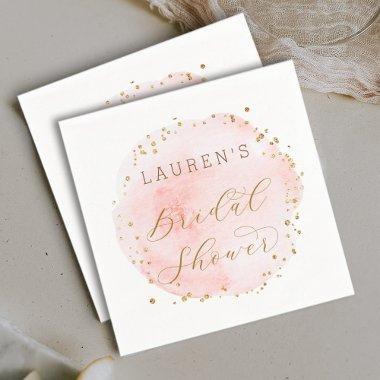 Blush Gold Watercolor Circle  Napkins