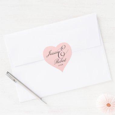 Blush Heart Ampersand Wedding Envelope Seal