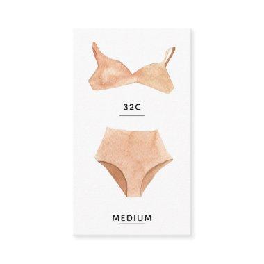 Blush Lingerie Size Insert Card