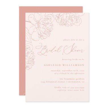 Blush Minimalist Hand-drawn Peonies