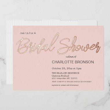 Blush Minimalist Script  Gold  Foil