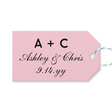 Blush Modern Personalized Wedding Reception Favor Gift Tags