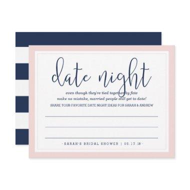 Blush & Navy Bridal Shower Date Night Invitations