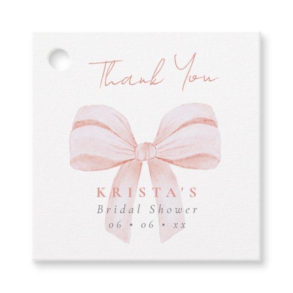 Blush Oversize Bow  Thank You Favor Tags