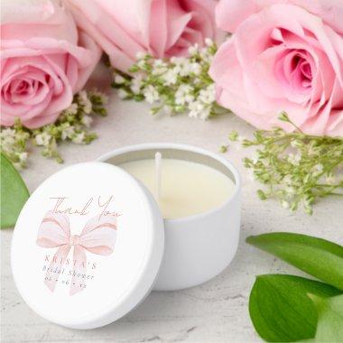 Blush Oversize Bow  Thank You Mini Candle Favors