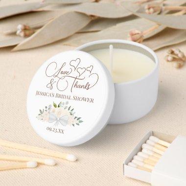 Blush Peach Bouquet Love & Thanks  Mini Candle Favors