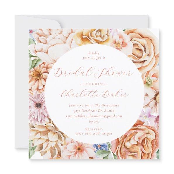 Blush Peach Bright Colorful Floral