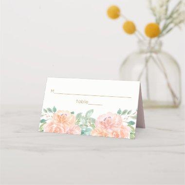 Blush & Peach Floral Blossom Bridal Shower Place Invitations