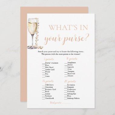 Blush Pearls & Prosecco What's In Your Purse Game Invitations