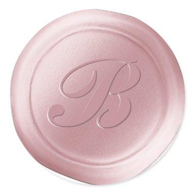 Blush Pink 1 Letter Monogram Wax Seal Stickers