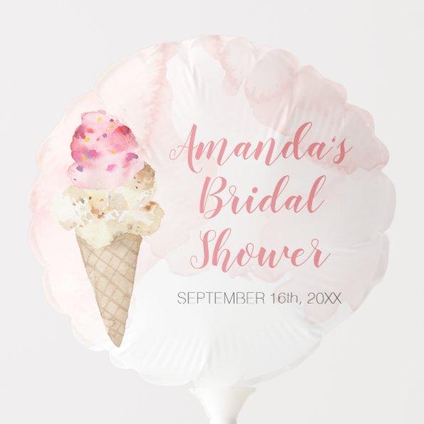 Blush Pink and Gold Ice Cream Bridal Shower Balloon