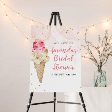 Blush Pink and Gold Ice Cream Bridal Shower Foam Board