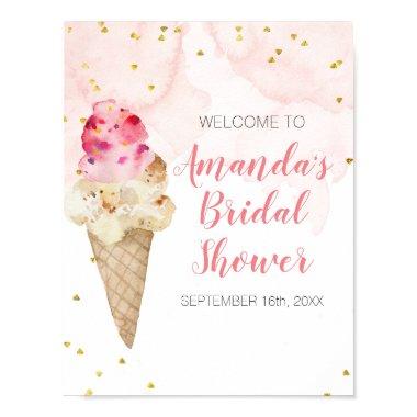 Blush Pink and Gold Ice Cream  Poster